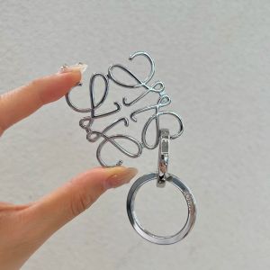 Loewe Anagram Keyring In Metal Silver