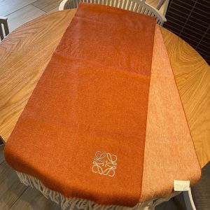 Loewe Bicolour Scarf Wool And Cashmere In Brown/Orange