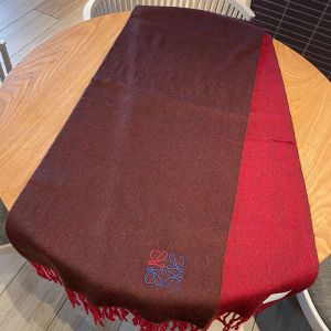 Loewe Bicolour Scarf Wool And Cashmere In Coffee/Burgundy