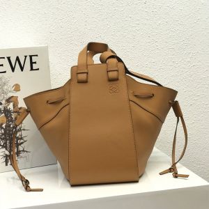 Loewe Medium Hammock Drawstring Bag Calfskin In Brown