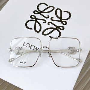 Loewe LW50038U Anagram Square Metal Sunglasses In Silver/Black
