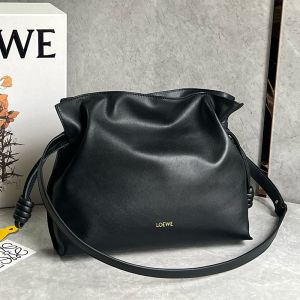 Loewe Medium Flamenco Iconic Clutch In Nappa Calfskin Black