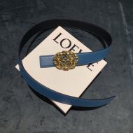 Loewe Anagram Buckle Reversible Belt Smooth Calfskin In Blue