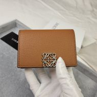 Loewe Anagram Business Cardholder In Pebble Calfskin Brown