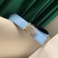 Loewe Anagram Reversible Belt Smooth Calfskin In Sky Blue