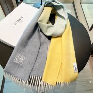 Loewe Degrade Cashmere Scarf In Grey/Yellow