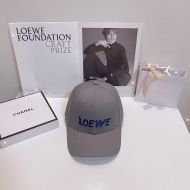 Loewe Embroidery Logo Baseball Cap Cotton In Grey