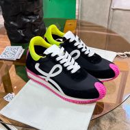 Loewe Flow Runner Sneakers Unisex Suede and Nylon In Black/Rose