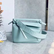 Loewe Mini Puzzle Bag In Satin Calfskin Sky Blue