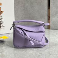 Loewe Mini Puzzle Bag In Grained Calfskin Purple