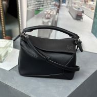 Loewe Mini Puzzle Edge Bag In Grained Calfskin Black