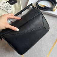 Loewe Small Puzzle Bag In Grained Calfskin Black