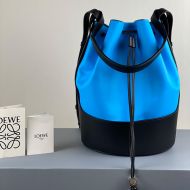 Loewe Medium Balloon Bag Nappa Calfskin In Black/Blue