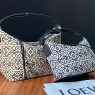 Loewe Cubi Bag In Anagram Jacquard and Calfskin Black/White