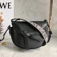 Loewe Mini Gate Dual Bag In Soft Calfskin and Jacquard Black