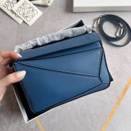 Loewe Mini Puzzle Bag Classic Calfskin In Blue