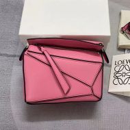 Loewe Mini Puzzle Bag In Classic Calfskin Pink