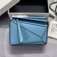 Loewe Mini Puzzle Bag In Classic Calfskin Sky Blue