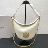 Loewe Small Luna Anagram Bag In Calfskin White