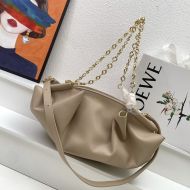 Loewe Small Paseo Chain Bag In Shiny Nappa Calfskin Khaki