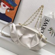 Loewe Small Paseo Chain Bag In Shiny Nappa Calfskin White