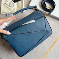 Loewe Small Puzzle Bag Grained Calfskin In Blue