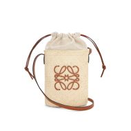 Loewe Square Pocket Pouch In Iraca Palm Beige/Brown