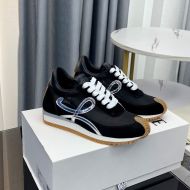 Loewe Flow Runner Sneakers Unisex Nylon And Suede In Black/Silver