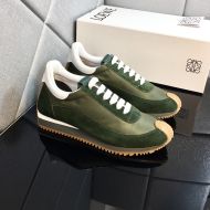 Loewe Flow Runner Sneakers Unisex Nylon And Suede In Green/White