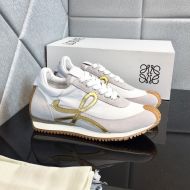 Loewe Flow Runner Sneakers Unisex Nylon And Suede In White/Gold