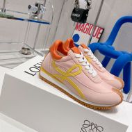 Loewe Flow Runner Sneakers Unisex Suede and Nylon In Pink/Lemon