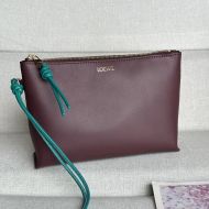 Loewe Knot T Pouch In Nappa Calfskin Burgundy