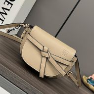 Loewe Mini Gate Dual Belt Bag In Pebble Calfskin Apricot