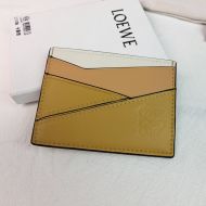 Loewe Puzzle Plain Cardholder In Classic Calfskin Yellow/Camel