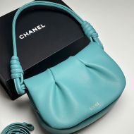 Loewe Small Paseo Satchel In Shiny Nappa Calfskin Teal