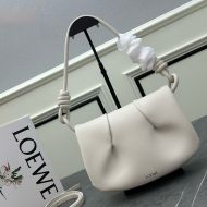 Loewe Small Paseo Satchel In Shiny Nappa Calfskin White