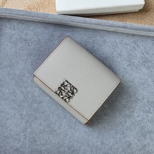 Loewe Small Anagram Vertical Wallet In Pebble Calfskin Grey