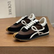 Loewe Flow Runner Sneakers Unisex Nylon And Suede In Coffee/Black