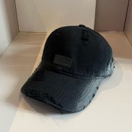 Loewe Logo Baseball Cap Denim In Black