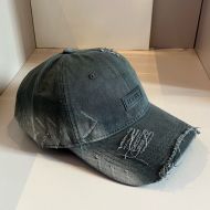 Loewe Logo Baseball Cap Denim In Taupe