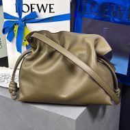 Loewe Medium Flamenco Iconic Clutch In Nappa Calfskin Khaki