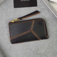 Loewe Puzzle Coin Cardholder In Classic Calfskin Black