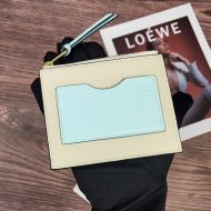 Loewe Small Coin Cardholder In Grained Calfskin White