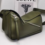 Loewe Small Puzzle Bumbag In Classic Calfskin Military Green