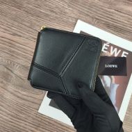 Loewe Small Puzzle Zip Around Wallet In Classic Calfskin Black