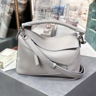 Loewe Small Puzzle Edge Bag In Grained Calfskin Grey