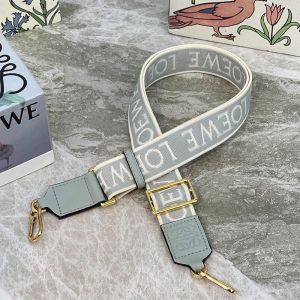 Loewe Anagram Logo Hook Strap In Jacquard Sky Blue