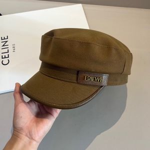 Loewe Logo Military Cap Canvas In Brown