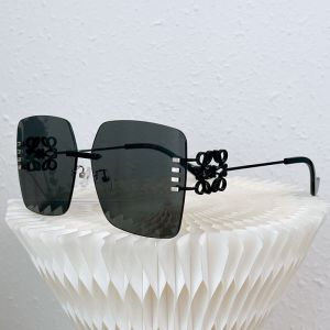 Loewe LW40050U Oversize Square Metal Sunglasses In Black