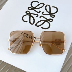 Loewe LW50038U Anagram Square Metal Sunglasses In Coffee